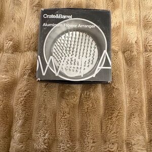 Crate&Barrel Silver Aluminum Flower Holder